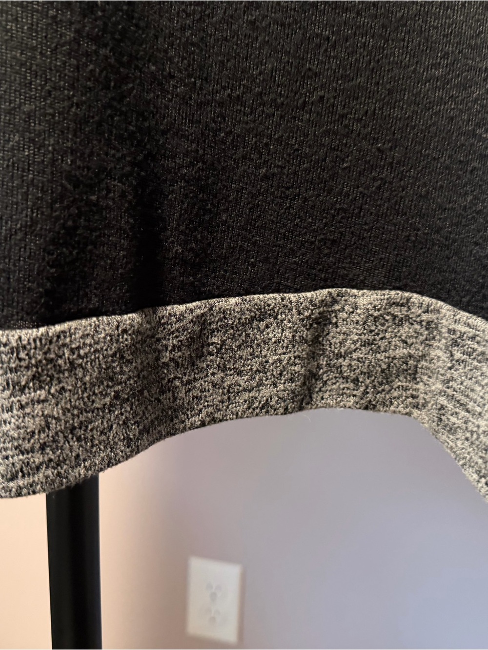 Black Lightweight Long Sleeve Top with Heather Gray Trim - Picture 4 of 6